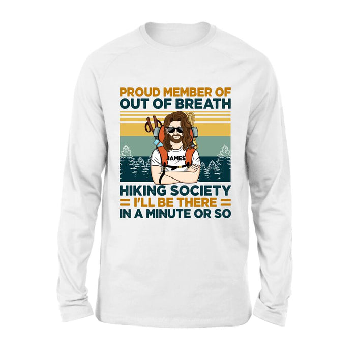 Custom Personalized Hiking Shirt/ Hoodie - Gift Idea For Hiking Lover - Out Of Breath Hiking Society