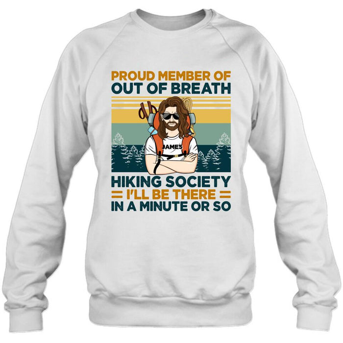 Custom Personalized Hiking Shirt/ Hoodie - Gift Idea For Hiking Lover - Out Of Breath Hiking Society