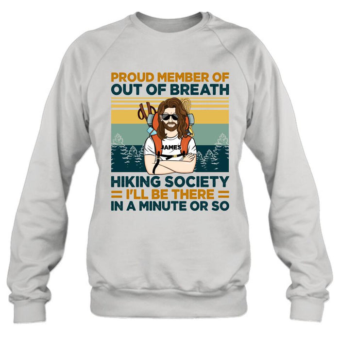 Custom Personalized Hiking Shirt/ Hoodie - Gift Idea For Hiking Lover - Out Of Breath Hiking Society