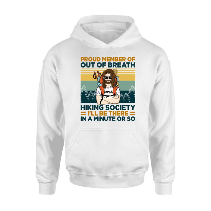 Custom Personalized Hiking Shirt/ Hoodie - Gift Idea For Hiking Lover - Out Of Breath Hiking Society