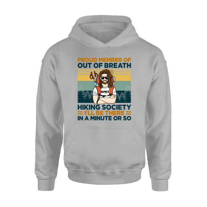 Custom Personalized Hiking Shirt/ Hoodie - Gift Idea For Hiking Lover - Out Of Breath Hiking Society