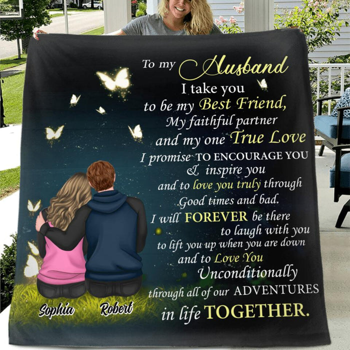 Custom Personalized Couple Fleece/ Quilt Blanket - Gift Idea For Boyfriend/ Girlfriend/ Husband/ Wife - I Take You To Be My Best Friend