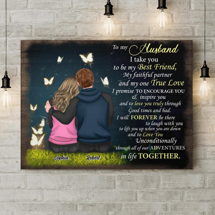 Custom Personalized Couple Canvas - Gift Idea For Boyfriend/ Girlfriend/ Husband/ Wife - I Take You To Be My Best Friend