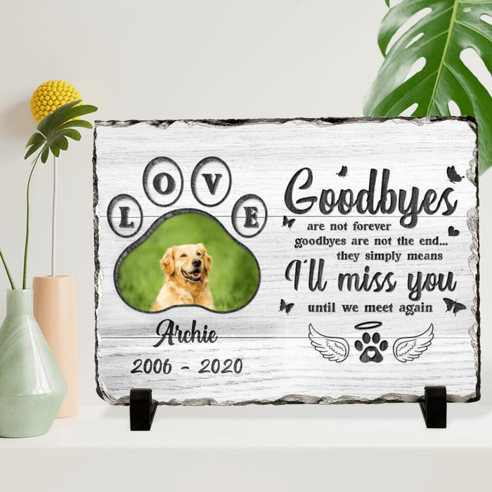 Custom Personalized Memorial Pet Loss Horizontal Lithograph - Gift Idea For Pet Lovers - You Left Paw Prints On My Heart