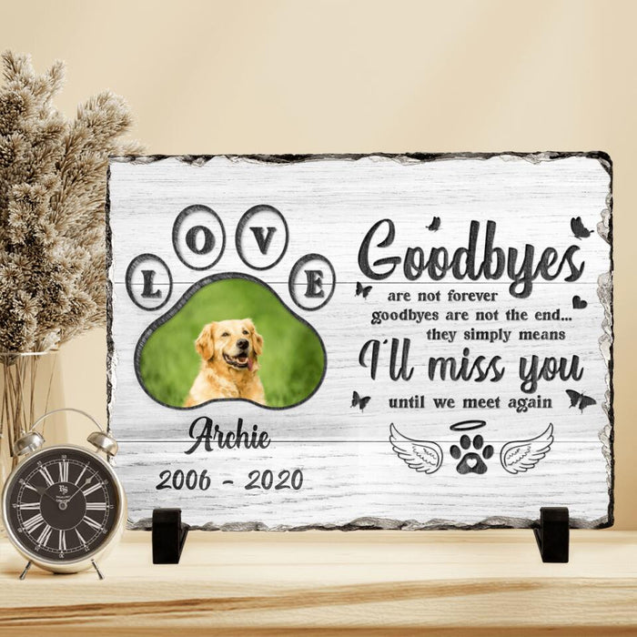 Custom Personalized Memorial Pet Loss Horizontal Lithograph - Gift Idea For Pet Lovers - You Left Paw Prints On My Heart