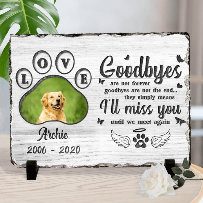 Custom Personalized Memorial Pet Loss Horizontal Lithograph - Gift Idea For Pet Lovers - You Left Paw Prints On My Heart