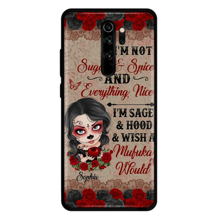 Custom Personalized Skull Girl Phone Case - Halloween Gift For Skull Lover - I'm Not Sugar & Spice - Case For Xiaomi, Oppo And Huawei