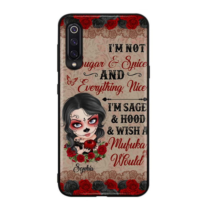 Custom Personalized Skull Girl Phone Case - Halloween Gift For Skull Lover - I'm Not Sugar & Spice - Case For Xiaomi, Oppo And Huawei