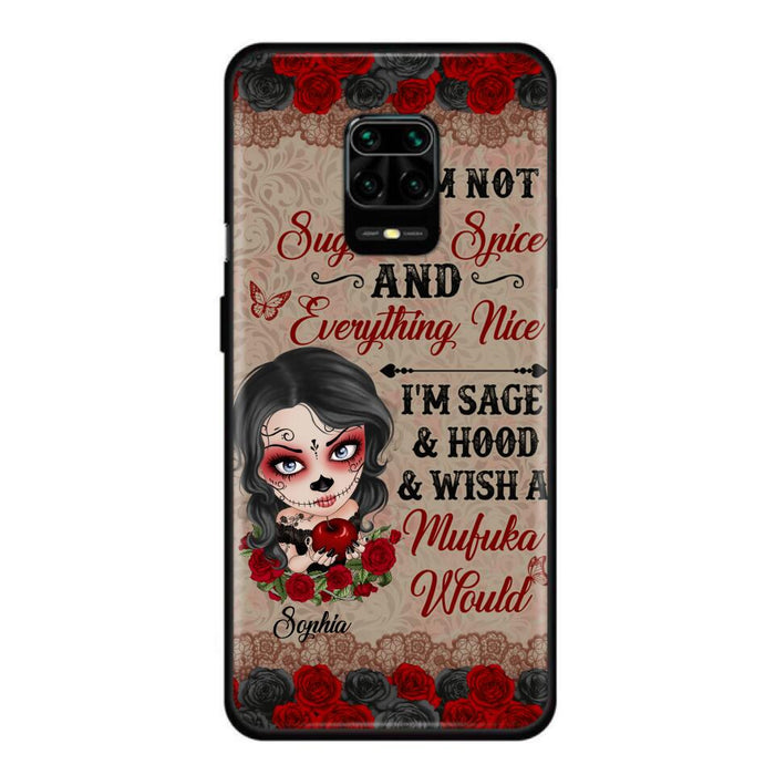 Custom Personalized Skull Girl Phone Case - Halloween Gift For Skull Lover - I'm Not Sugar & Spice - Case For Xiaomi, Oppo And Huawei