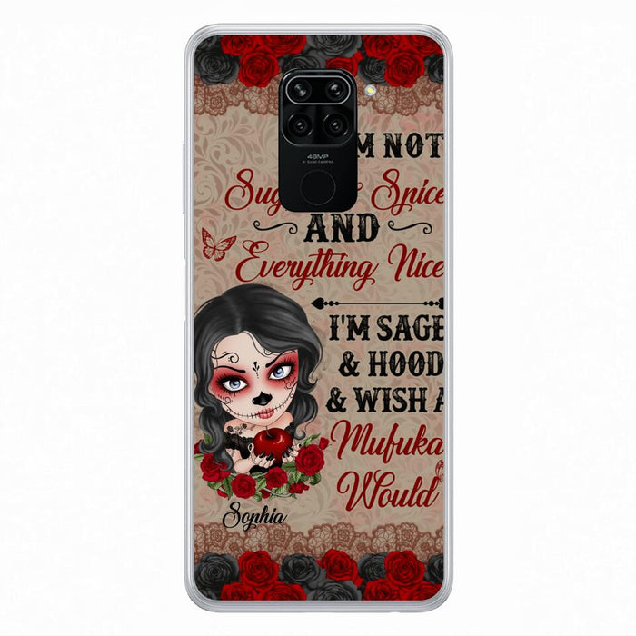 Custom Personalized Skull Girl Phone Case - Halloween Gift For Skull Lover - I'm Not Sugar & Spice - Case For Xiaomi, Oppo And Huawei