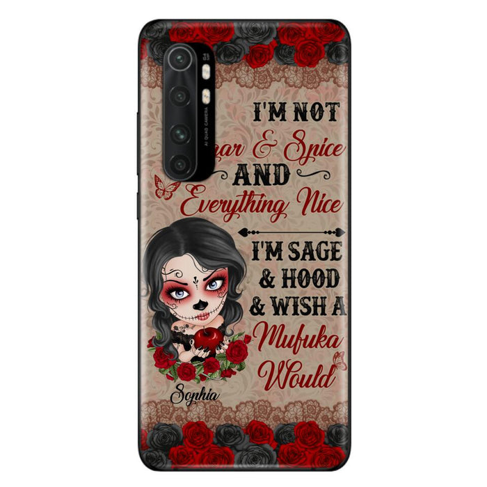 Custom Personalized Skull Girl Phone Case - Halloween Gift For Skull Lover - I'm Not Sugar & Spice - Case For Xiaomi, Oppo And Huawei