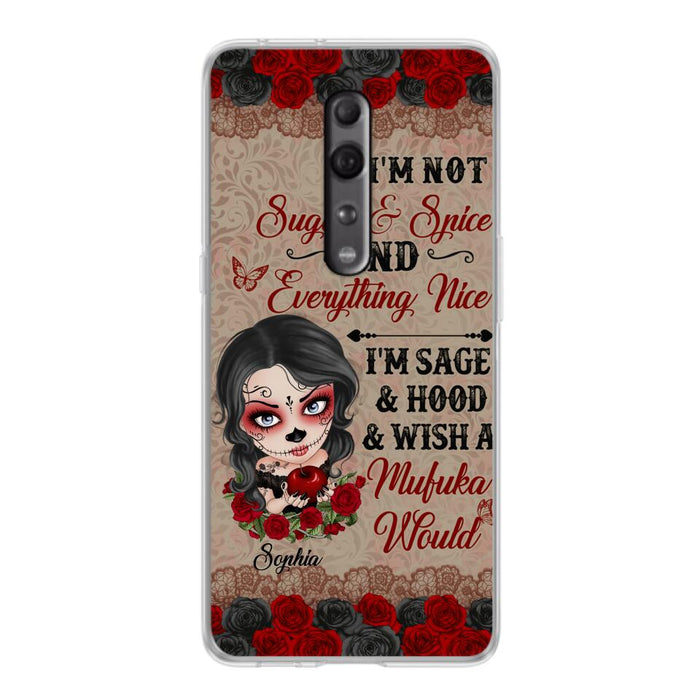 Custom Personalized Skull Girl Phone Case - Halloween Gift For Skull Lover - I'm Not Sugar & Spice - Case For Xiaomi, Oppo And Huawei