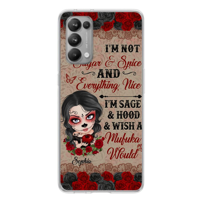 Custom Personalized Skull Girl Phone Case - Halloween Gift For Skull Lover - I'm Not Sugar & Spice - Case For Xiaomi, Oppo And Huawei