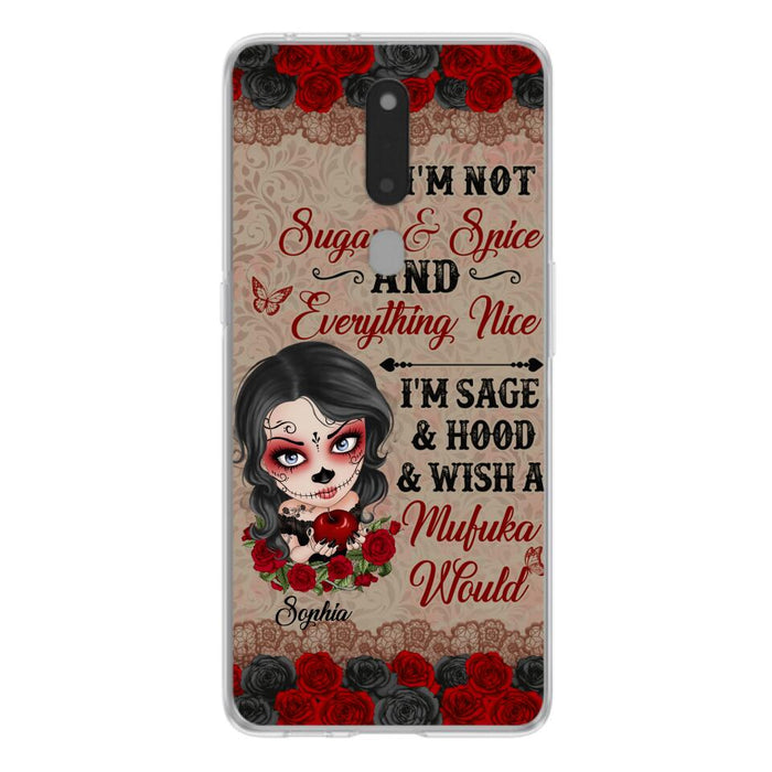 Custom Personalized Skull Girl Phone Case - Halloween Gift For Skull Lover - I'm Not Sugar & Spice - Case For Xiaomi, Oppo And Huawei