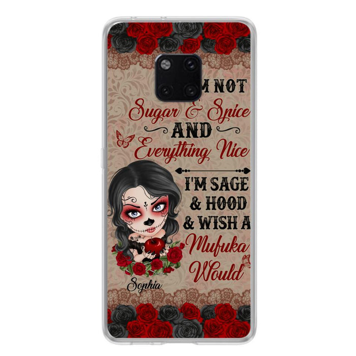 Custom Personalized Skull Girl Phone Case - Halloween Gift For Skull Lover - I'm Not Sugar & Spice - Case For Xiaomi, Oppo And Huawei