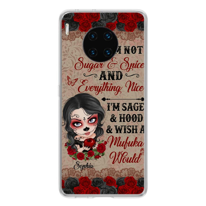 Custom Personalized Skull Girl Phone Case - Halloween Gift For Skull Lover - I'm Not Sugar & Spice - Case For Xiaomi, Oppo And Huawei