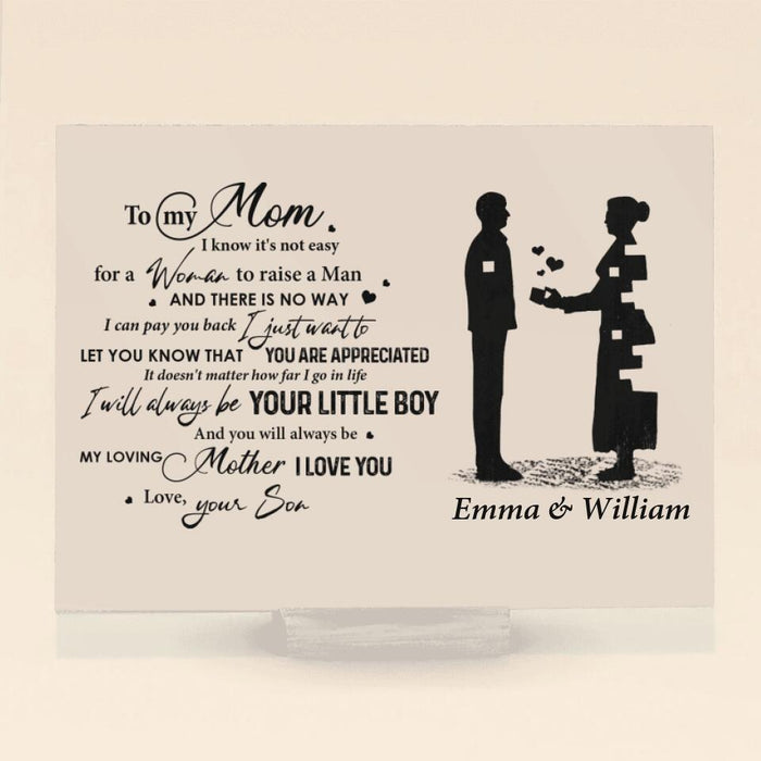 Custom Personalized Mom And Son Acrylic Plaque - Gift Idea For Mother's Day - To My Mom