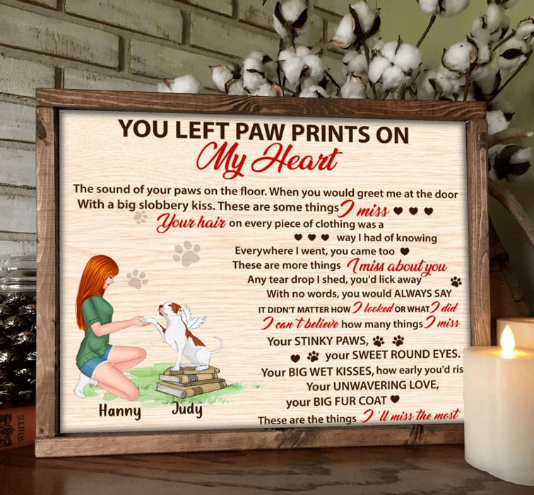 Custom Personalized Memorial Dog Poster - Memorial Passing Gift For Dog Lover - You Left Paw Prints On My Heart