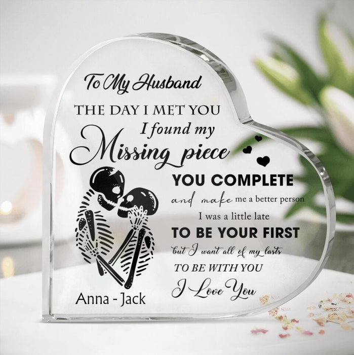 Custom Personalized To My Husband Crystal Heart - Gift Idea For Couple - To My Husband