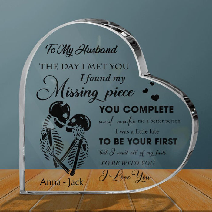 Custom Personalized To My Husband Crystal Heart - Gift Idea For Couple - To My Husband