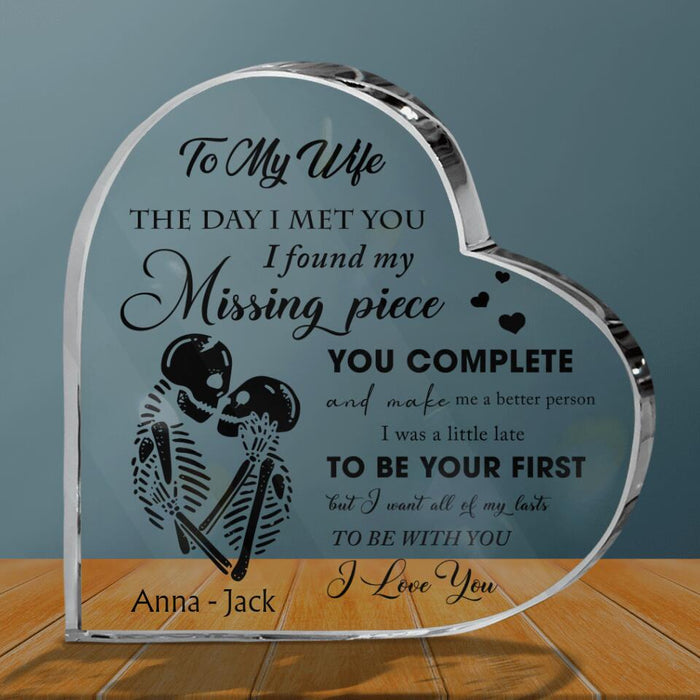 Custom Personalized To My Wife Crystal Heart - Gift Idea For Couple - To My Wife