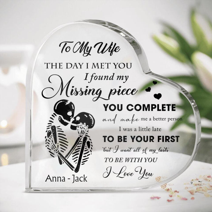 Custom Personalized To My Wife Crystal Heart - Gift Idea For Couple - To My Wife