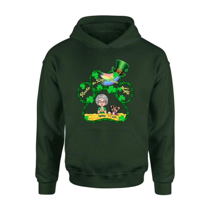 Personalized Dog Mom Shirt - Up to 4 Dogs - Gift Idea For St Patrick's Day - Rockin' The Dog Mom Life