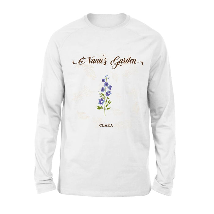 Personalized Nana's Garden Shirt/Pullover Hoodie - Gift Idea For Grandma With Up to 9 Grandkids