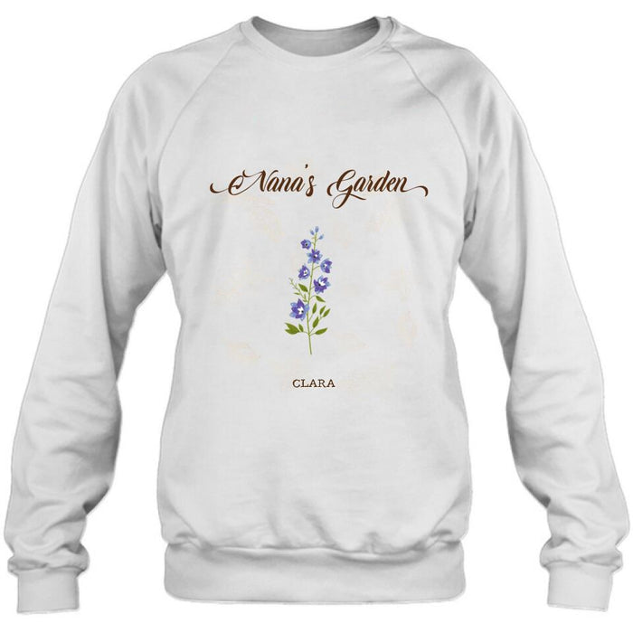 Personalized Nana's Garden Shirt/Pullover Hoodie - Gift Idea For Grandma With Up to 9 Grandkids