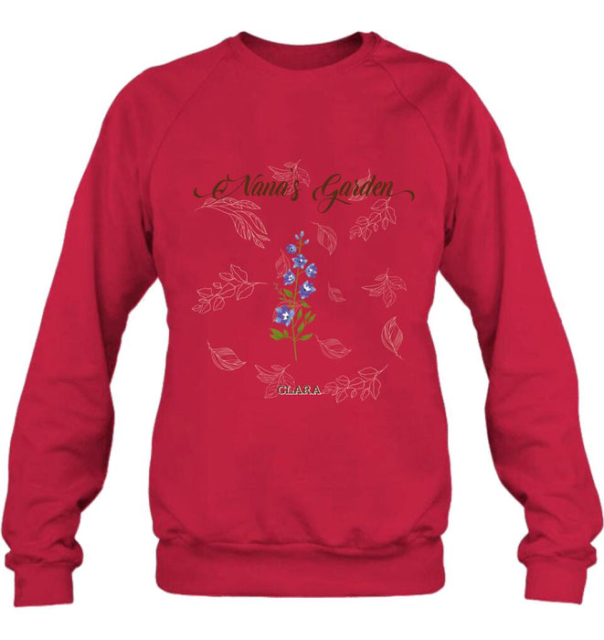 Personalized Nana's Garden Shirt/Pullover Hoodie - Gift Idea For Grandma With Up to 9 Grandkids