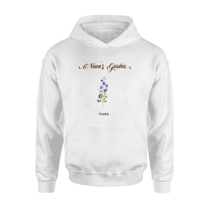 Personalized Nana's Garden Shirt/Pullover Hoodie - Gift Idea For Grandma With Up to 9 Grandkids