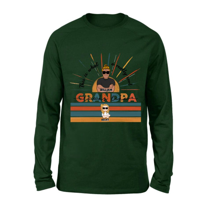 Custom Personalized A Really Cool Grandma/ Grandpa Looks Like Shirt/ Pullover Hoodie - Up to 7 Grandkids - Gift Idea For Grandparent - This Is What A Really Cool Grandpa