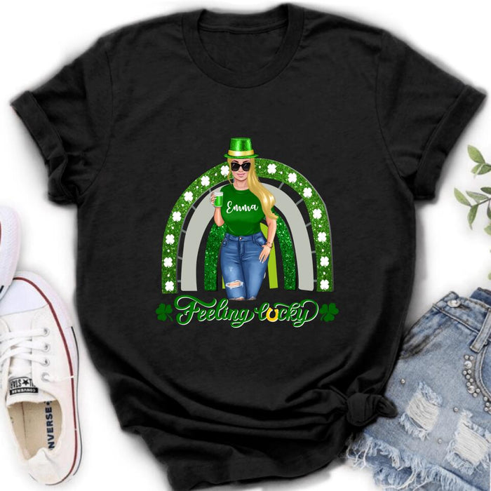 Custom Personalized Irish Girl Unisex T-shirt/ Sweatshirt/ Hoodie - Gift Idea For St Patrick's Day - Feeling Lucky