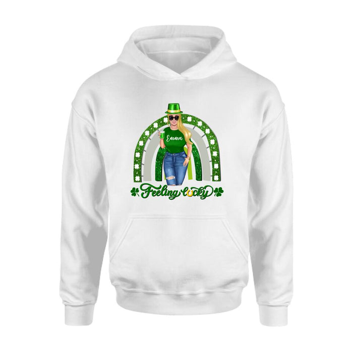 Custom Personalized Irish Girl Unisex T-shirt/ Sweatshirt/ Hoodie - Gift Idea For St Patrick's Day - Feeling Lucky