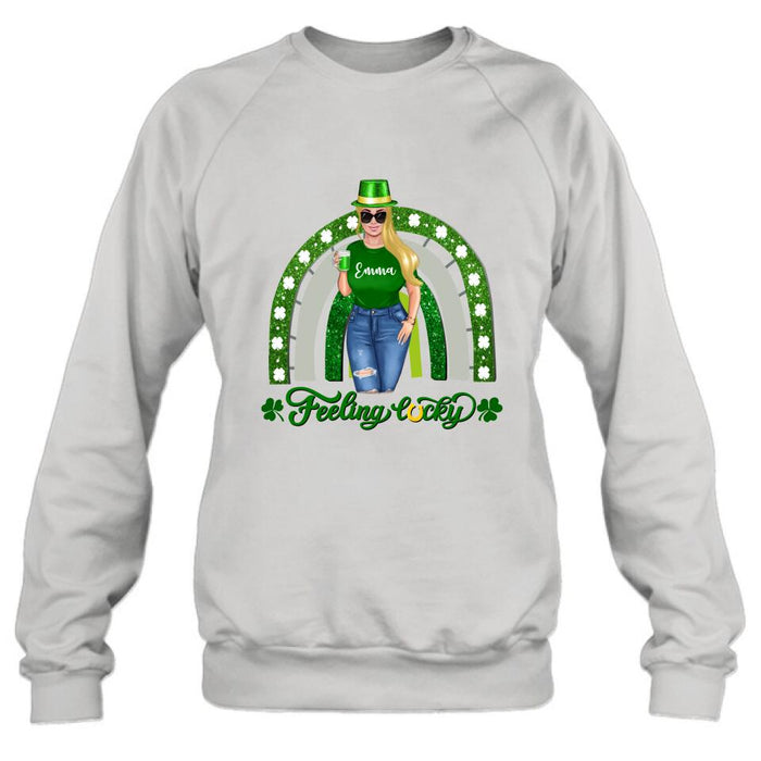 Custom Personalized Irish Girl Unisex T-shirt/ Sweatshirt/ Hoodie - Gift Idea For St Patrick's Day - Feeling Lucky