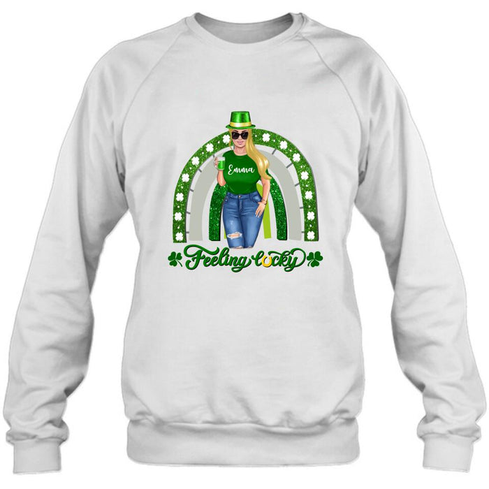 Custom Personalized Irish Girl Unisex T-shirt/ Sweatshirt/ Hoodie - Gift Idea For St Patrick's Day - Feeling Lucky