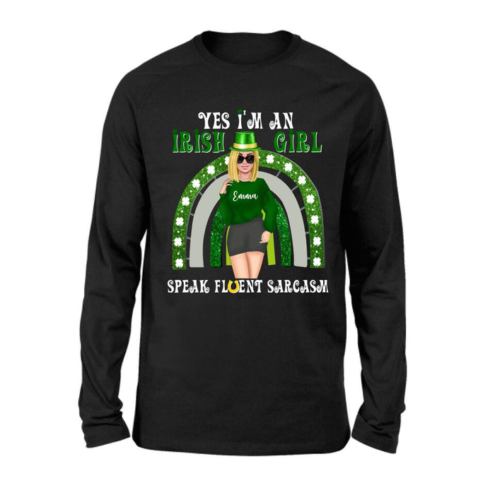 Custom Personalized Irish Girl Unisex T-shirt/ Sweatshirt/ Hoodie - Gift Idea For St Patrick's Day - I'm An Irish Girl