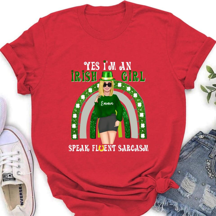 Custom Personalized Irish Girl Unisex T-shirt/ Sweatshirt/ Hoodie - Gift Idea For St Patrick's Day - I'm An Irish Girl