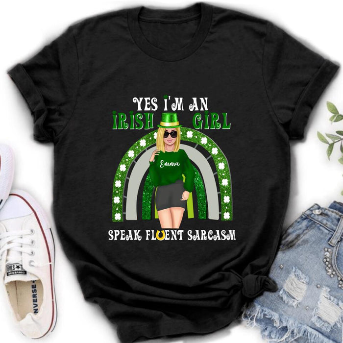 Custom Personalized Irish Girl Unisex T-shirt/ Sweatshirt/ Hoodie - Gift Idea For St Patrick's Day - I'm An Irish Girl