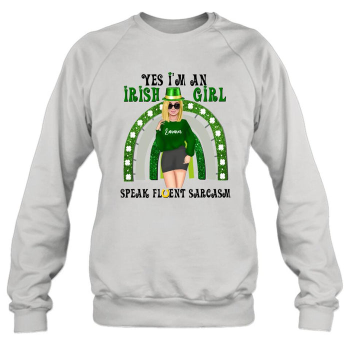 Custom Personalized Irish Girl Unisex T-shirt/ Sweatshirt/ Hoodie - Gift Idea For St Patrick's Day - I'm An Irish Girl