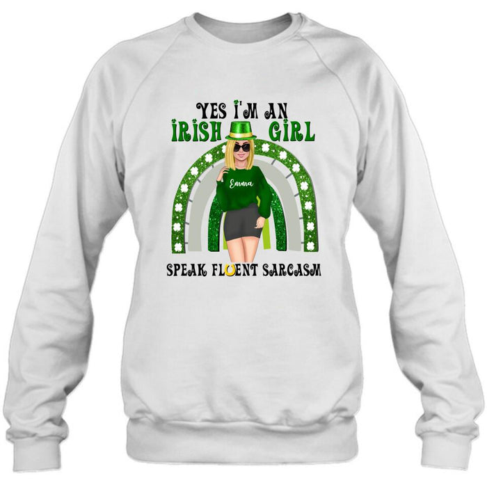 Custom Personalized Irish Girl Unisex T-shirt/ Sweatshirt/ Hoodie - Gift Idea For St Patrick's Day - I'm An Irish Girl