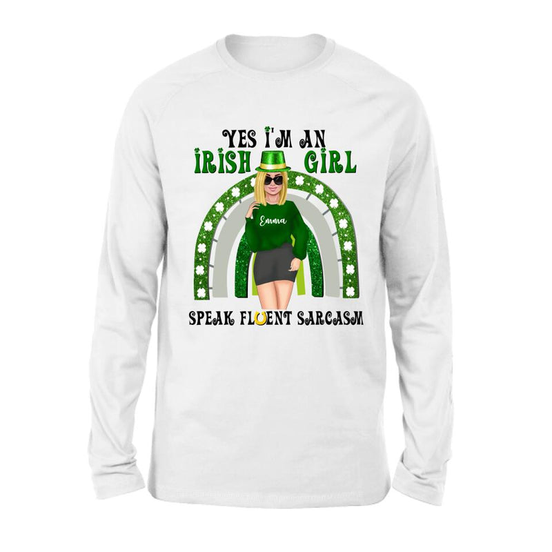 Personalized Irish Girl Unisex T-shirt/Sweatshirt/Hoodie - Gift Idea For St Patrick's Day - I'm An Irish Girl
