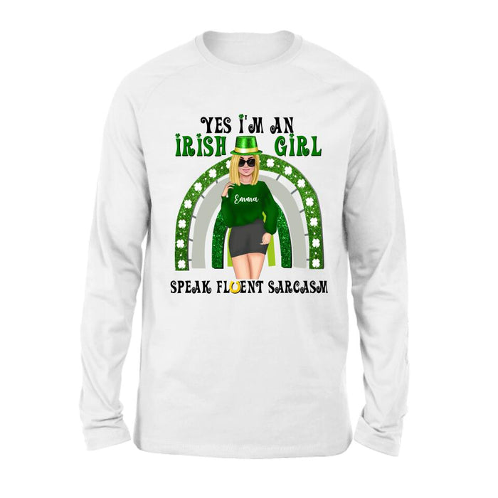 Custom Personalized Irish Girl Unisex T-shirt/ Sweatshirt/ Hoodie - Gift Idea For St Patrick's Day - I'm An Irish Girl