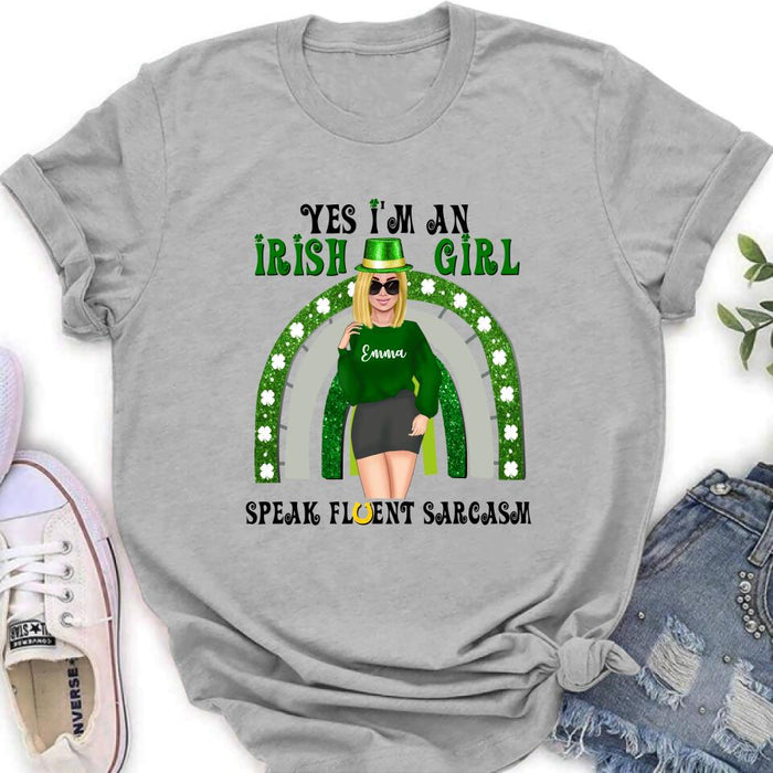 Custom Personalized Irish Girl Unisex T-shirt/ Sweatshirt/ Hoodie - Gift Idea For St Patrick's Day - I'm An Irish Girl