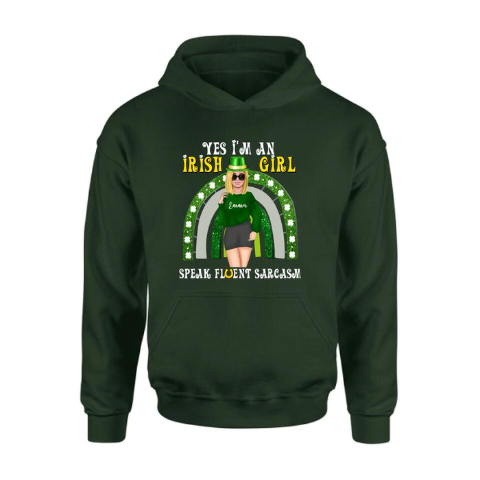 Custom Personalized Irish Girl Unisex T-shirt/ Sweatshirt/ Hoodie - Gift Idea For St Patrick's Day - I'm An Irish Girl