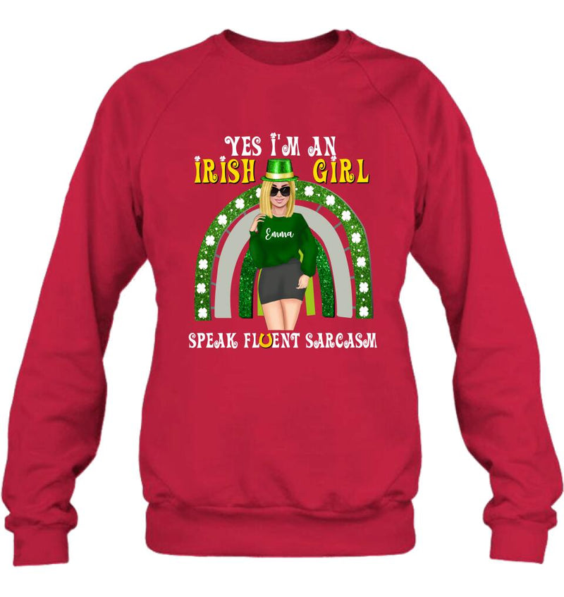 Personalized Irish Girl Unisex T-shirt/Sweatshirt/Hoodie - Gift Idea For St Patrick's Day - I'm An Irish Girl