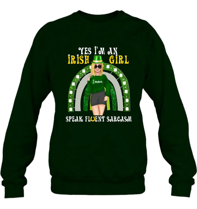 Custom Personalized Irish Girl Unisex T-shirt/ Sweatshirt/ Hoodie - Gift Idea For St Patrick's Day - I'm An Irish Girl