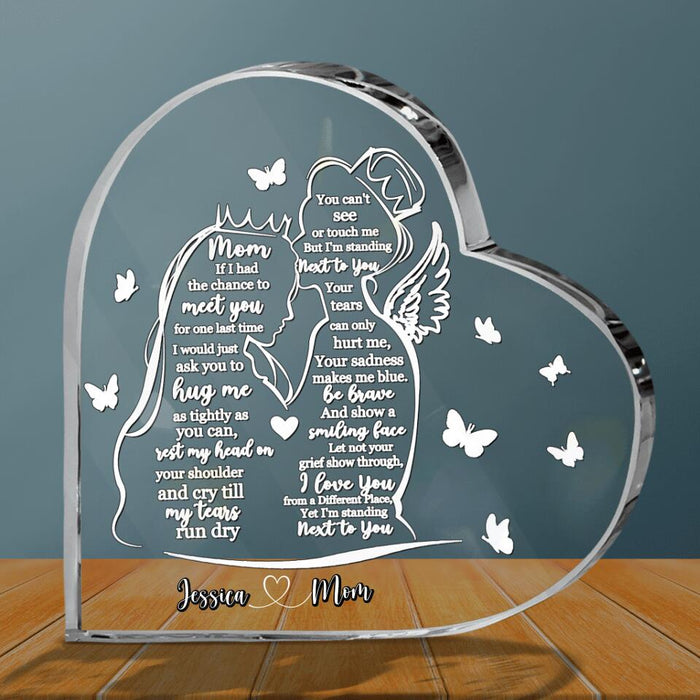 Custom Personalized Memorial Mom Crystal Heart - Gift Idea For Mom/Daughter - I'm Standing Next To You