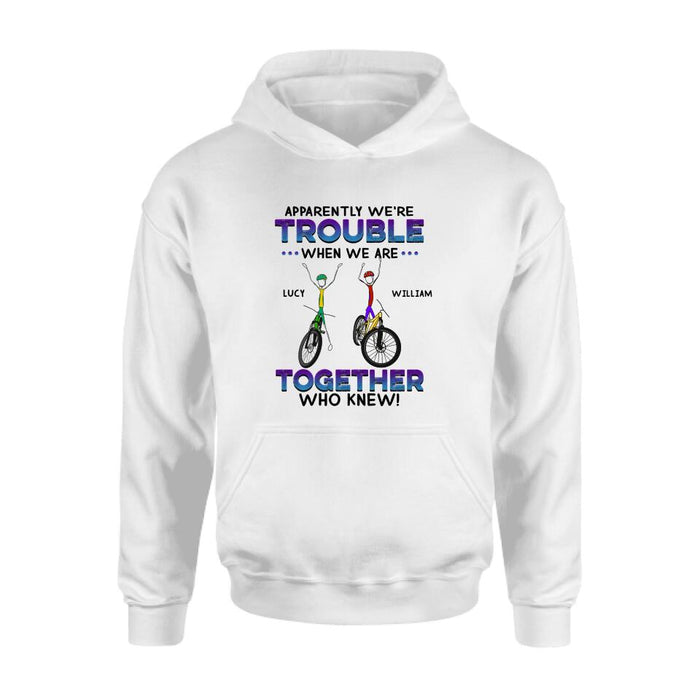 Custom Personalized Cycling Friend Shirt/ Pullover Hoodie - Gift Idea For Friends/ Cycling Lover - We're More Than Just Cycling Friends