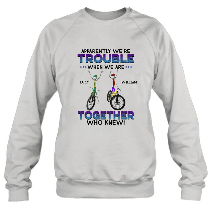 Custom Personalized Cycling Friend Shirt/ Pullover Hoodie - Gift Idea For Friends/ Cycling Lover - We're More Than Just Cycling Friends